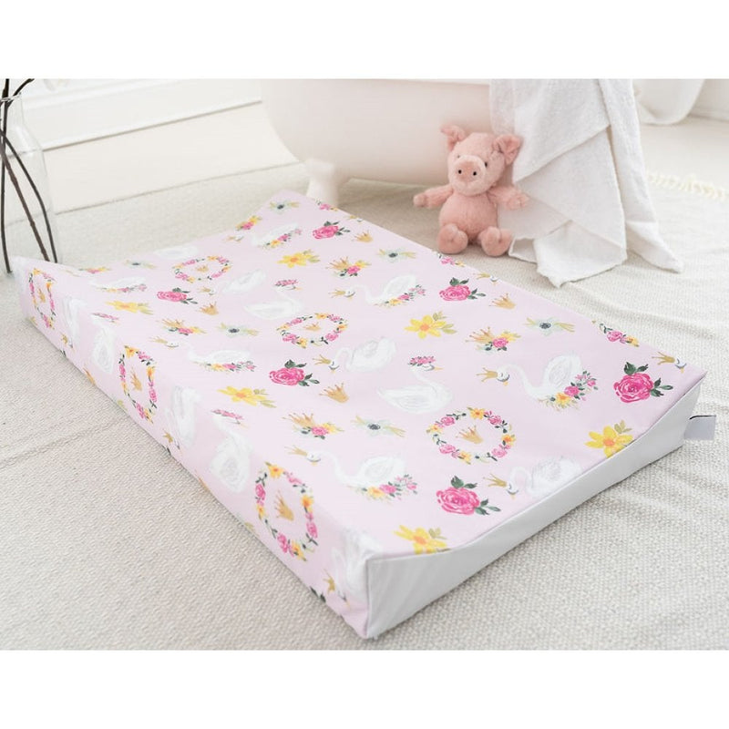 Gilded Bird Wedge Changing Mat - Swan On Pink