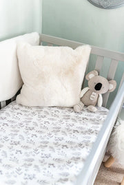 Guilded Bird Lovely Leaves Grey Fitted Cot Sheet