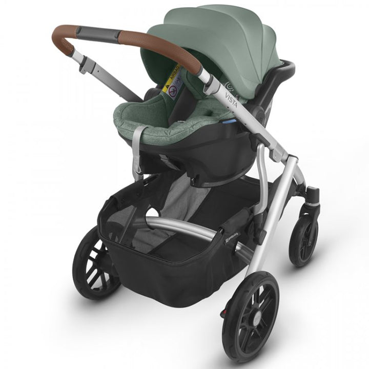 Uppababy VISTA V2 Pram + Mesa i-Size Travel System - Emmett Sage Green Melange + FREE BASE